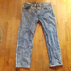 Levi's Vintage Acid Stone Wash Light Straight Leg Denim Blue Jeans 80's 38x30